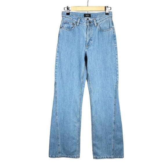 A.P.C. Elle High Rise Straight Jeans in Bleu Clair - Picture 16 of 16